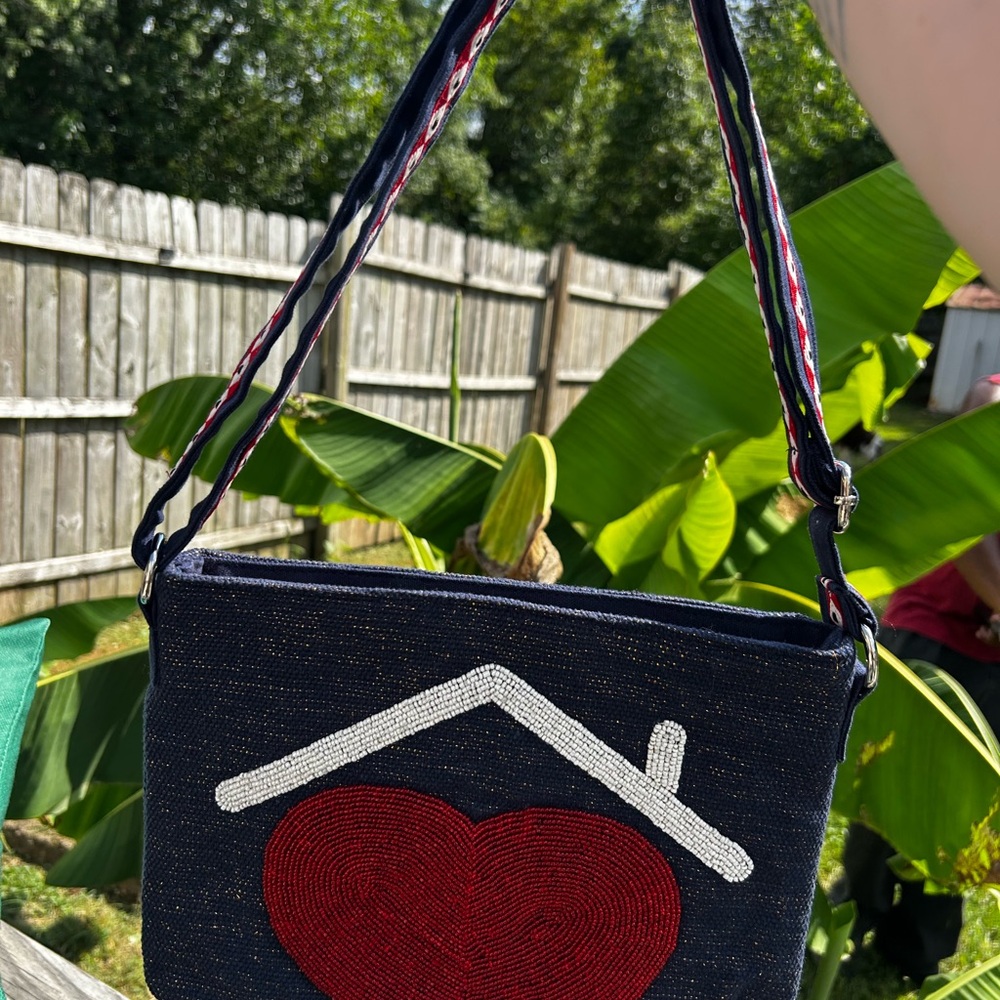 America And Beyond Beaded hand-woven Day Bag/purse Love Faith Friendship Unique